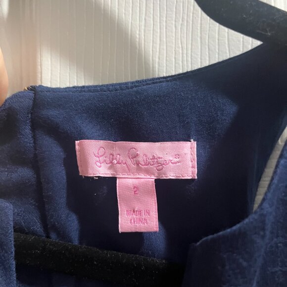 Lilly Pulitzer Navy White & Gold Nautical Shift Dress - Picture 2 of 4